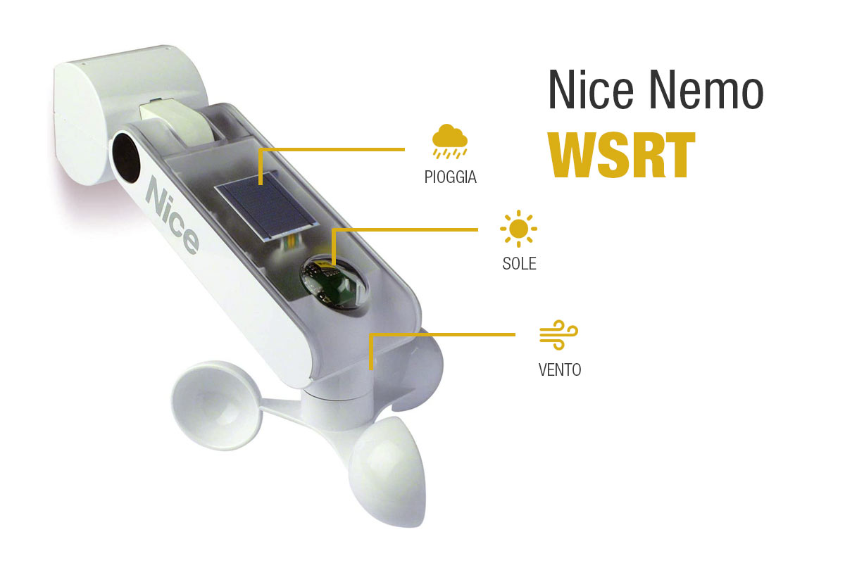 Anemometro Vento Sole Pioggia NICE NEMO WSRT per tende e tapparelle