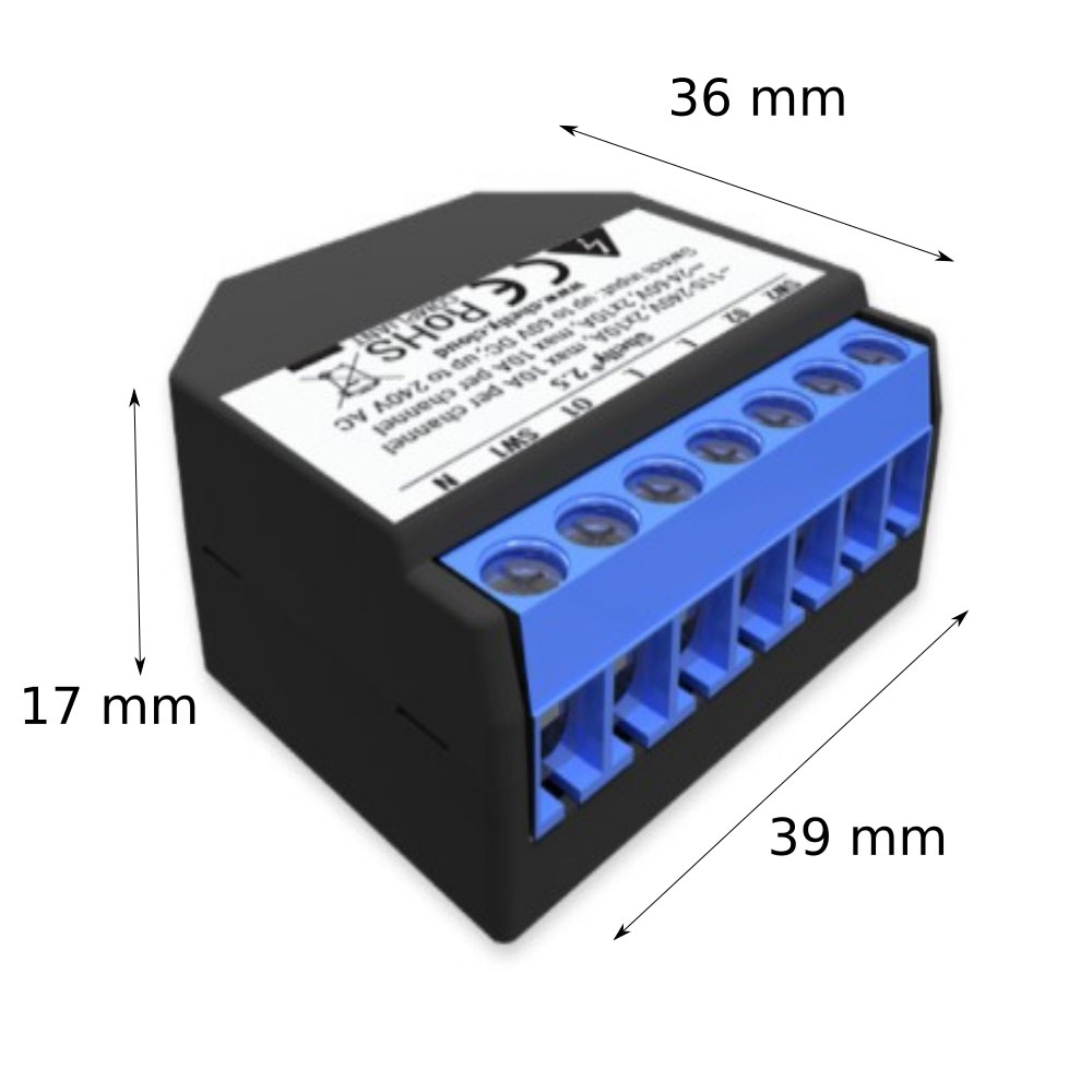Relé Wifi Shelly 2.5 centralina domotica per tapparelle e tende