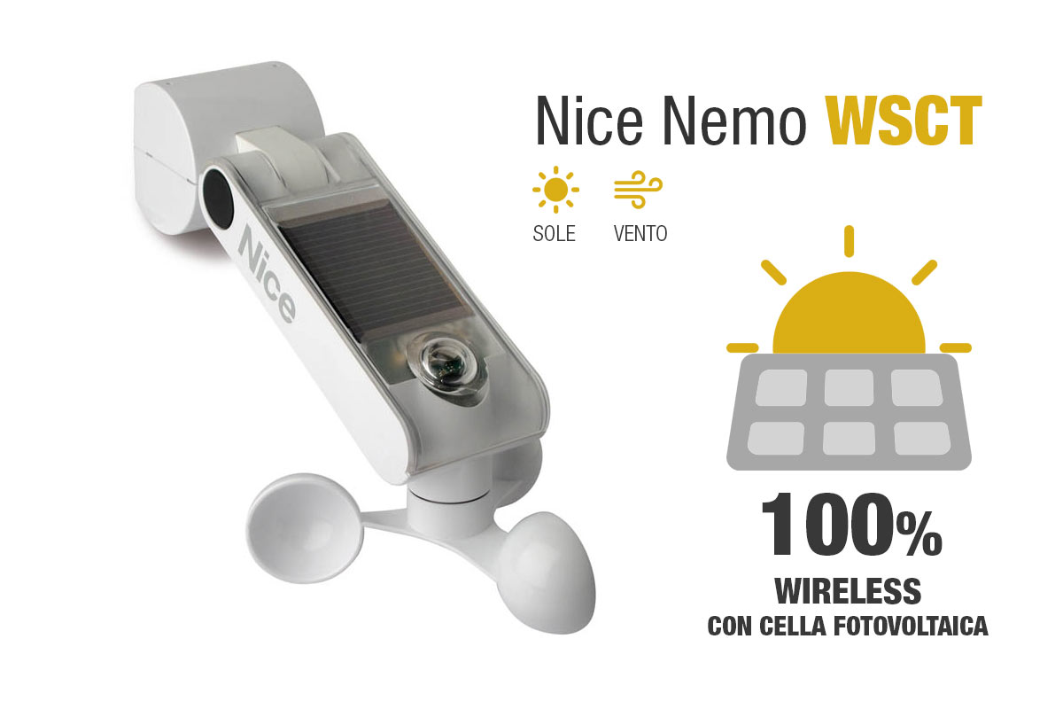 Anemometro Sensore Vento Sole NICE NEMO WSCT per tende e tapparelle