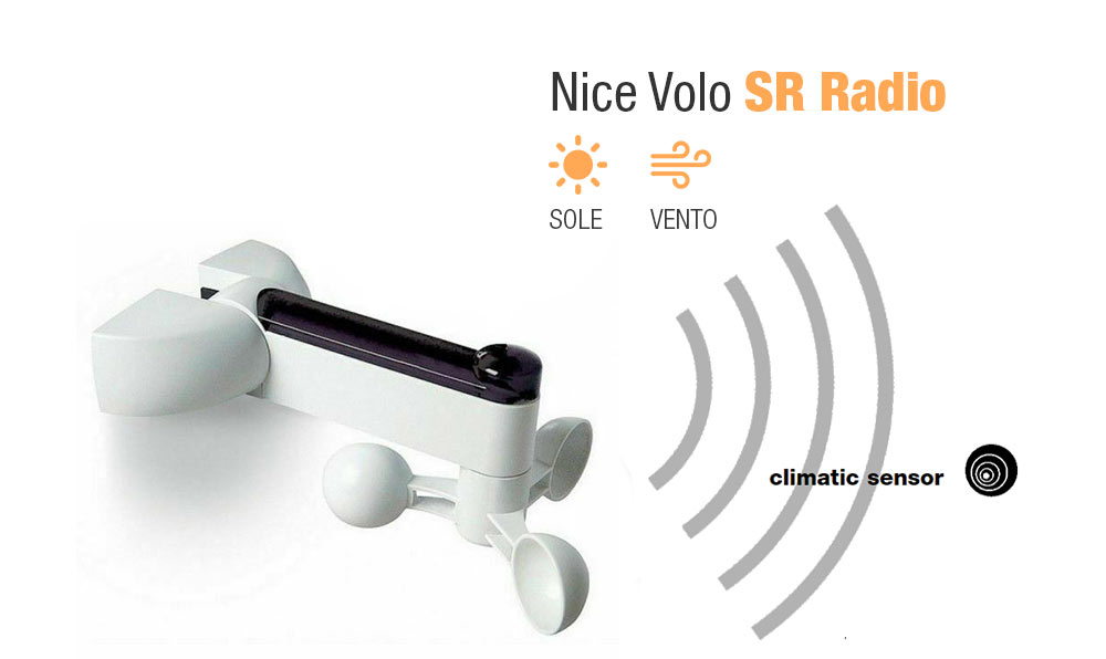 Anemometro Nice Volo-SR Radio sensore climatico sole vento