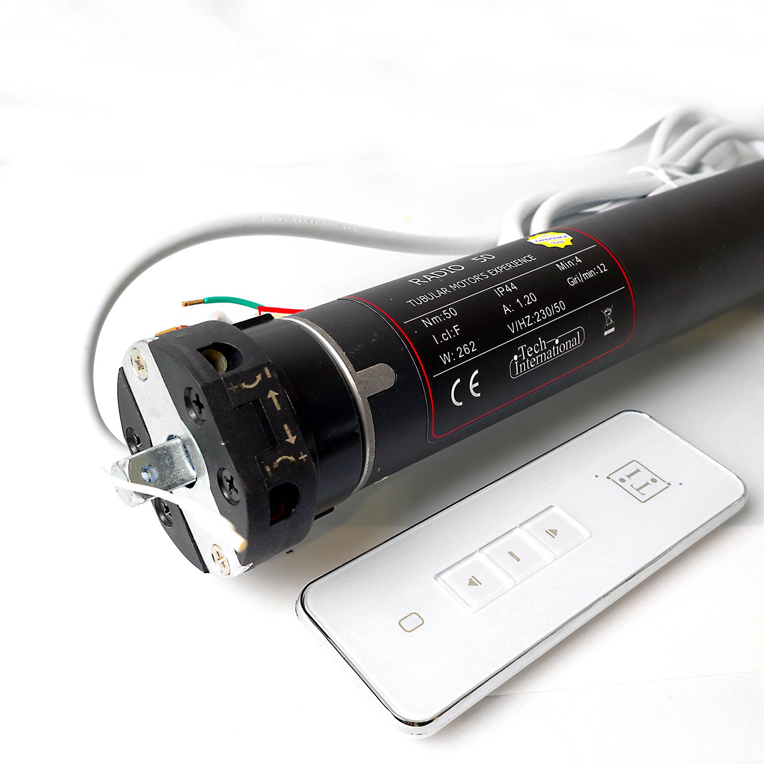 Motore Tech International serie RADIO con finecorsa meccanico e telecomando per tapparelle e tende